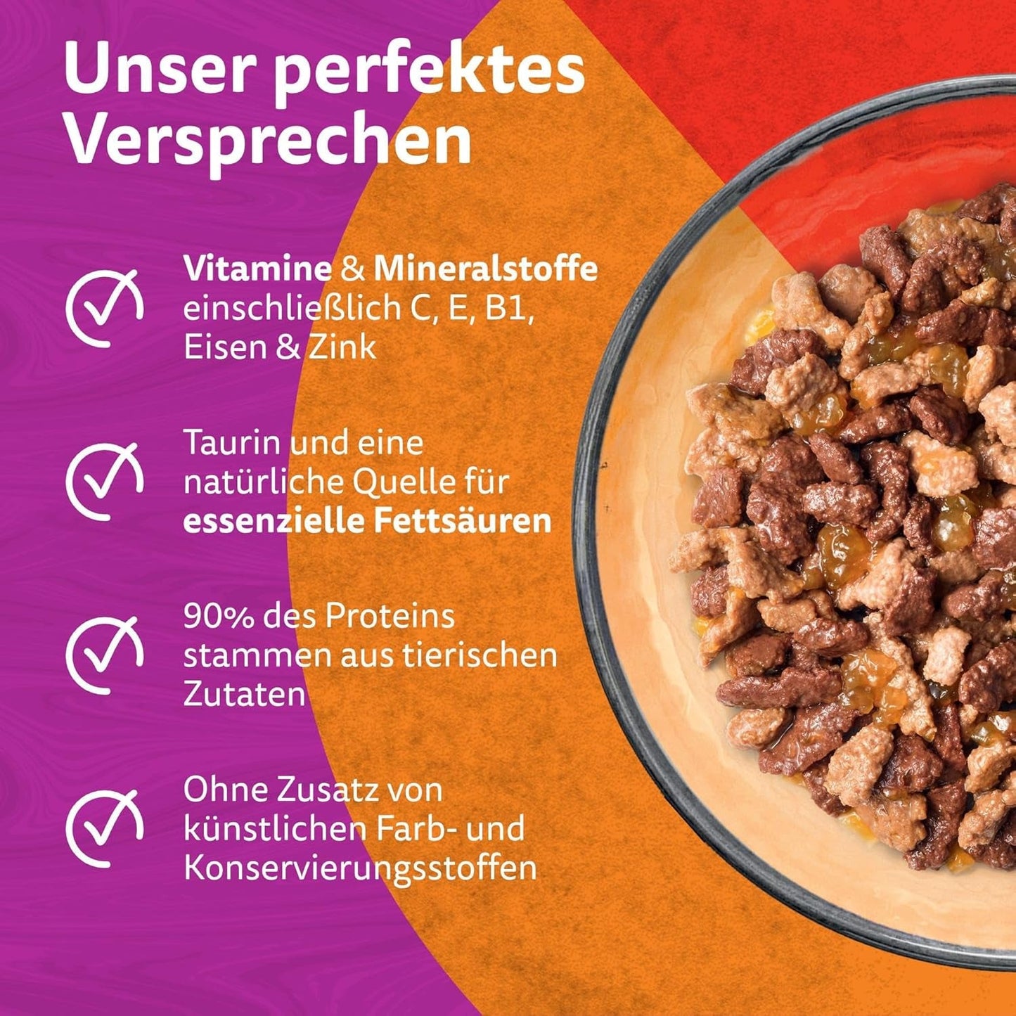 WHISKAS Duo Sachets para porciones de comida húmeda, paquete múltiple, combinación clásica en gelatina, 12 x 85 g