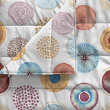 Ropa de Cama Italiana Edredón Básico de Verano, Microfibra Estampada, 250X240Cm, Círculo Edredones y Edredones Naty Shop