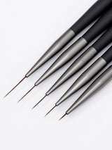 Nagelkunst-Pinsel, 5 piezas, Nailart-Pinsel, Punktierstift-Werkzeuge, Malkunst-Design-Pinsel-Set para Lange Linien, Dünne Details, Feine Zeichnungsgrößen 7/9/11/15/22 mm, negro
