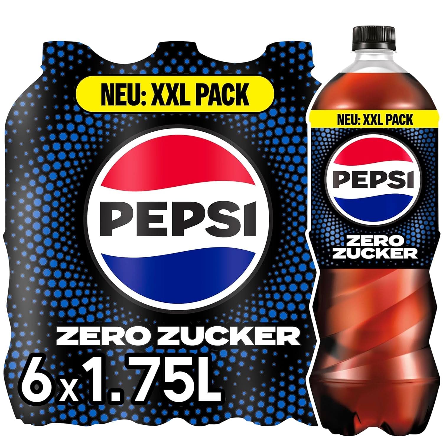 Pepsi Zero Sugar, Refresco sin azúcar de Pepsi, sin calorías, set 6 x 1,75 litros Bebidas sin alcohol Naty Shop