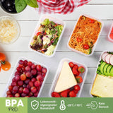 YASHE Tarros de almacenamiento de alimentos con tapa, juego de tarros de plástico de 12 piezas, sin BPA, 100% a prueba de fugas, apilables, cajas transparentes para almacenar alimentos Naty Shop