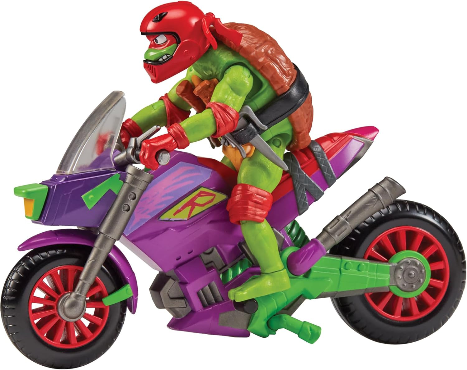 Tortugas NINJA MUTANTES ADOLESCENTES - Figura base Ray Fillet Figuras de acción Naty Shop Purple Dragon Cycle con Raph