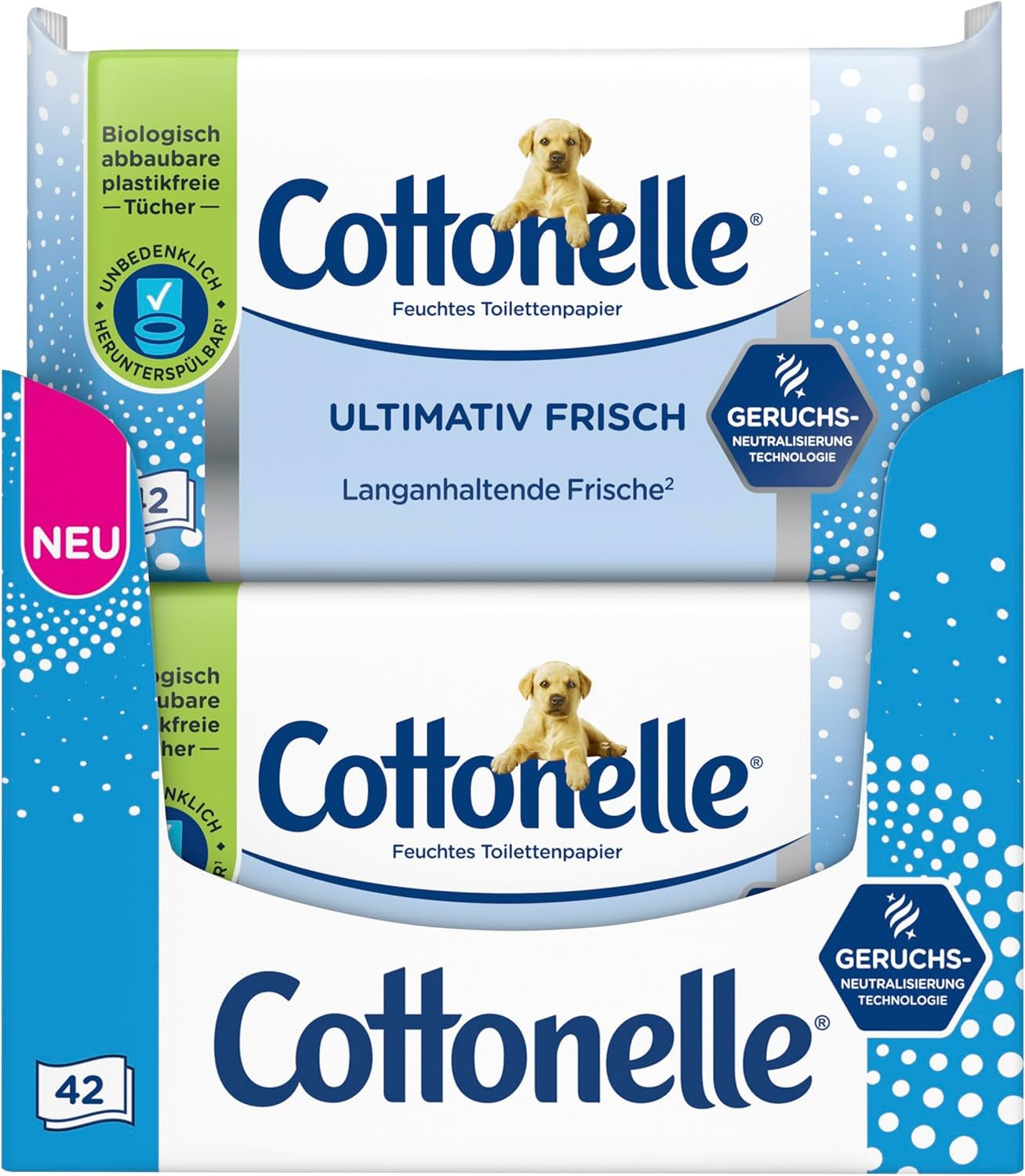 Toallitas húmedas, Ultimate Fresh, 12 x 42 toallitas, tecnología Deodycylx, respetuosas con la piel, sin alcohol ni colorantes, sensibles, biodegradables