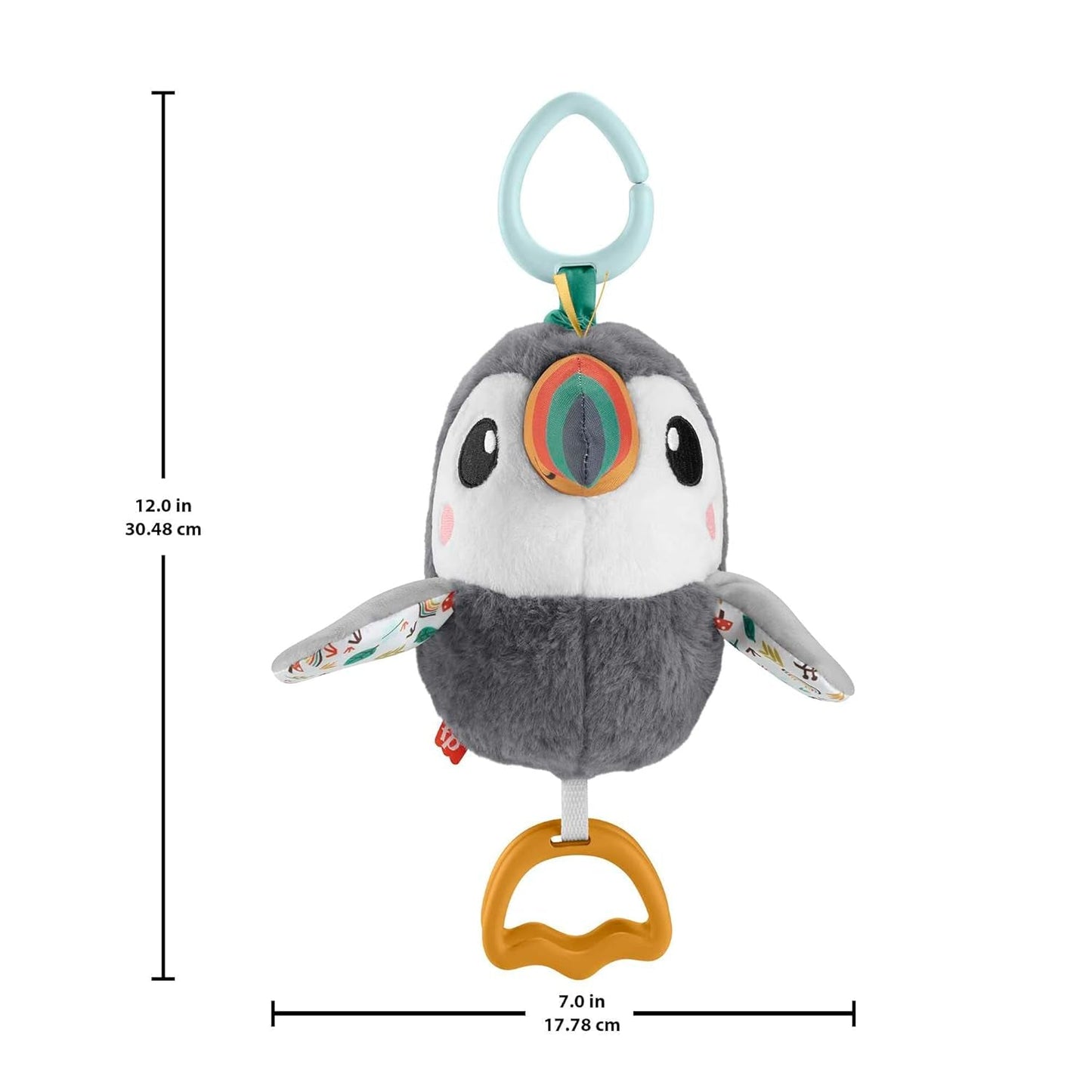FISHER-PRICE Flap & Go Toucan - Cochecito de peluche que promueve la motricidad fina y las habilidades sensoriales del recién nacido desde el nacimiento HNX66 Baby Toys Naty Shop