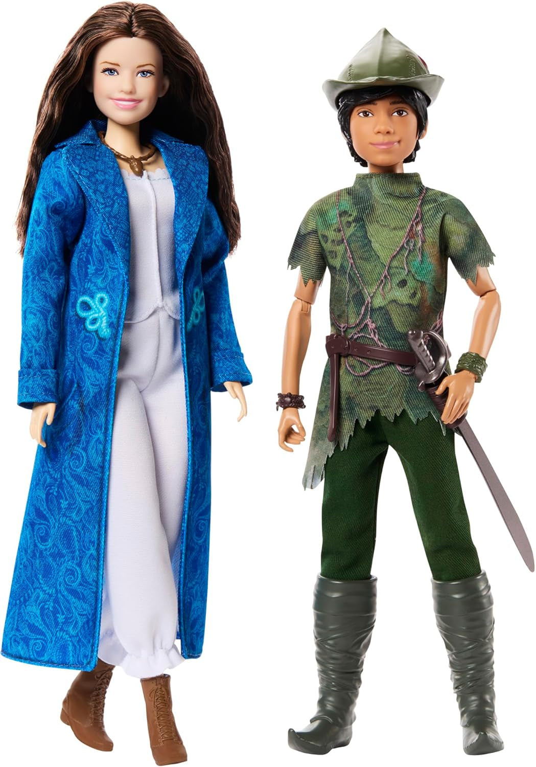 DISNEY Peter Pan y Wendy: figuras articuladas con trajes típicos y accesorios removibles, pantalones de tela suave, para recrear escenas favoritas o juegos creativos, para niños a partir de 3 años, HNY36