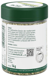 Fuchs, Salvia, Nota ácida, delicadamente amarga para Raviolis o Ñoquis, 14 gramos Condimentos Naty Shop
