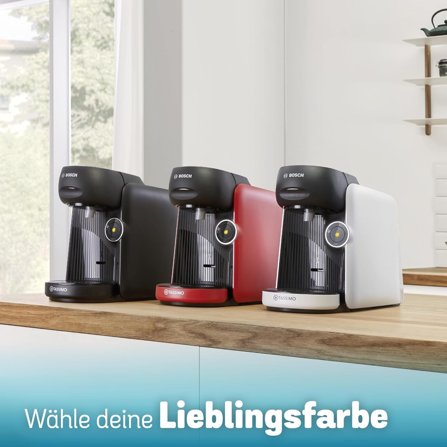 Bosch Tassimo finesse TAS162E Cafetera espresso de cápsulas, 70 bebidas, café más intenso con solo pulsar un botón, apagado automático, sostenible, dosificación perfecta, 1400 W, negro/negro