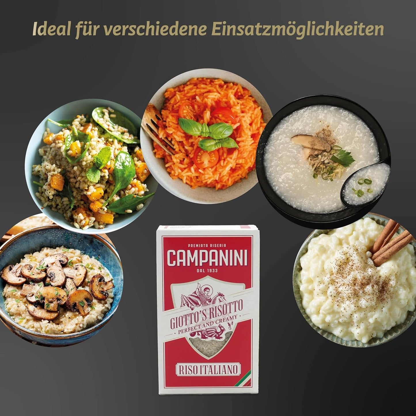 Arroz original para risotto | Arroz campanini para risotto | 1000g | de Italia | Risottos y sopas