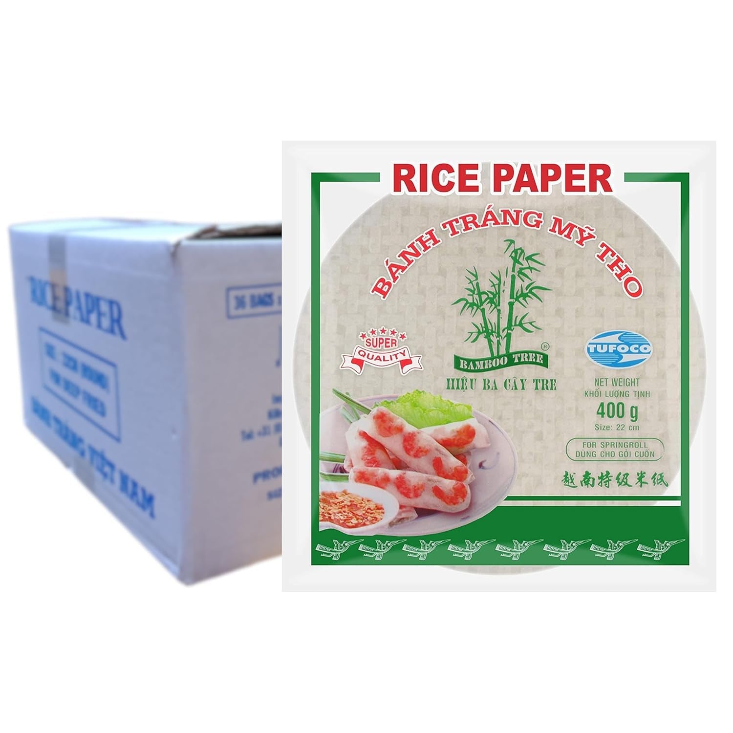 ARBOL DE BAMBÚ - Papel de arroz 22 cm. (Rollitos de verano) - 1 x 400 g