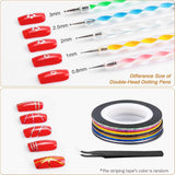MELLIEX Juego de 45 accesorios para decoración de uñas, Nägel Pinsel Strasssteine ​​​​Glitzer Goldfolie Nageldesign Dotted Pen Streifenband para Nagelkunst Maniküre Set