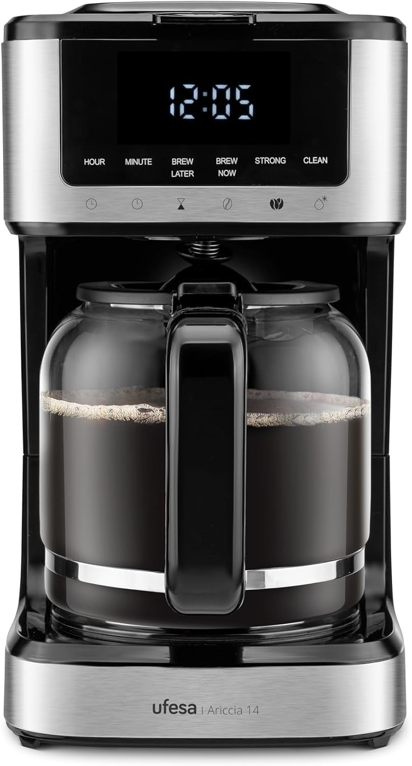 Ufesa CG7114 Cafetera de filtro Capriccio, 6 tazas, 600W, jarra 0,6L, sistema antigoteo, apagado automático, azul