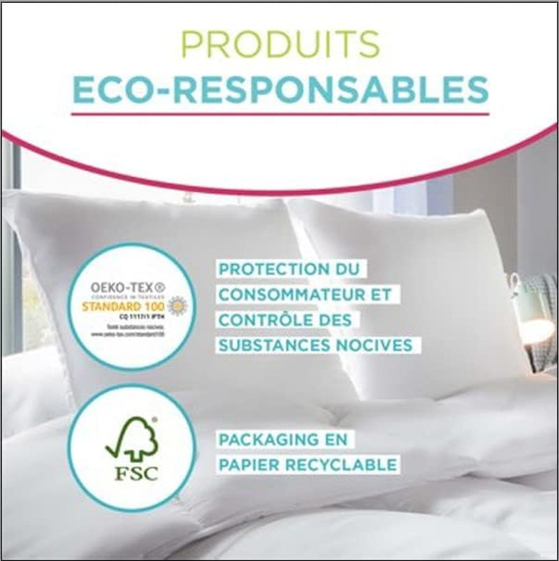 Edredón Serenité - Tratamiento antiácaros - Templado 300 G/M² - 240 X 220 Cm - Para cama de matrimonio - Lavable a máquina, blanco Edredones y edredones Naty Shop