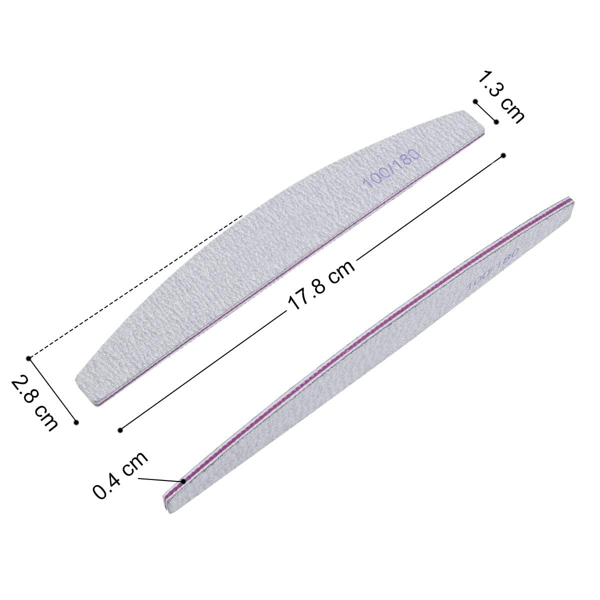 URAQT Professionelle Nagelfeile, 16 Stück, Feile 100/180, Waschbar, Für Nägel, Doppelseitig – Friseursalon, Haustiere (Blanco)
