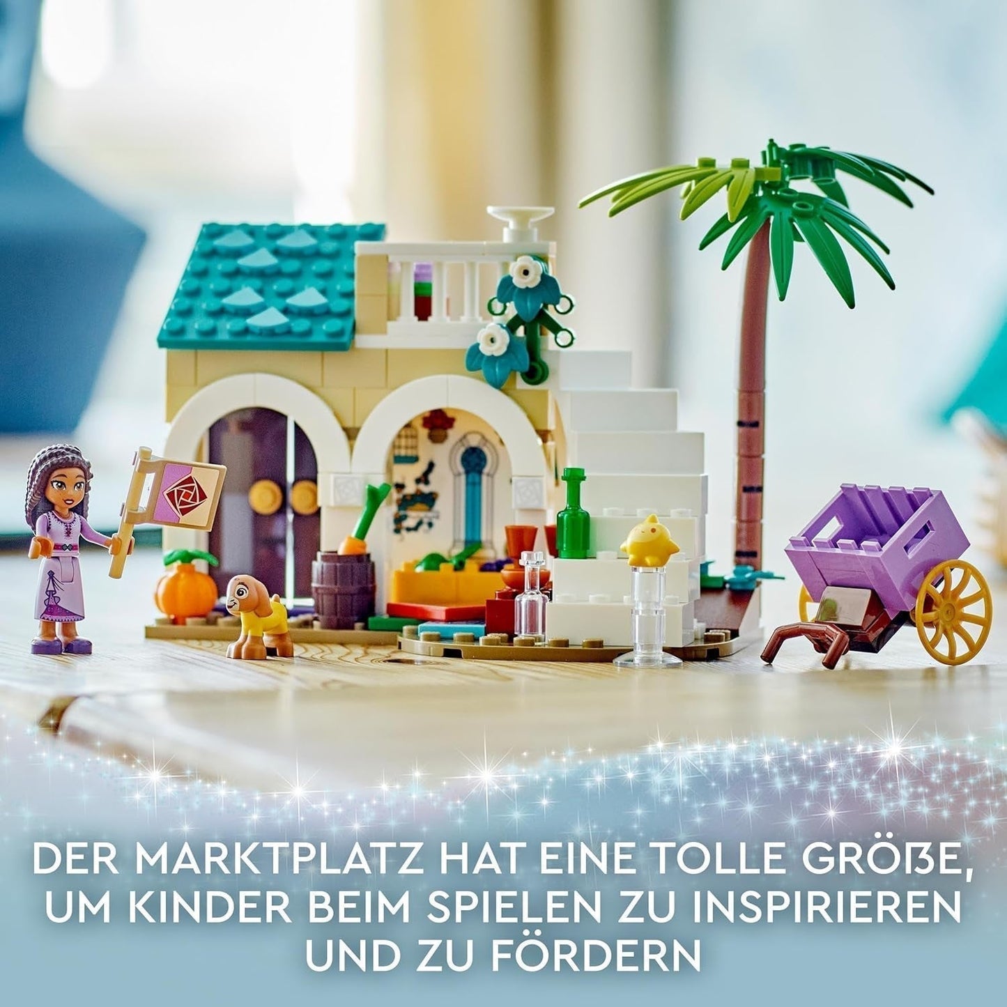 LEGO 43223 Disney Wish Asha en la ciudad de Rosas, Set de Película Wish con Mercado, Mini Muñeca Asha, Valentino como Cabra de Juguete y Figuras de Estrella, Regalo para Niños de 6 Años, Sets de Construcción para Niñas y Niños Besuche den LEGO-Store
