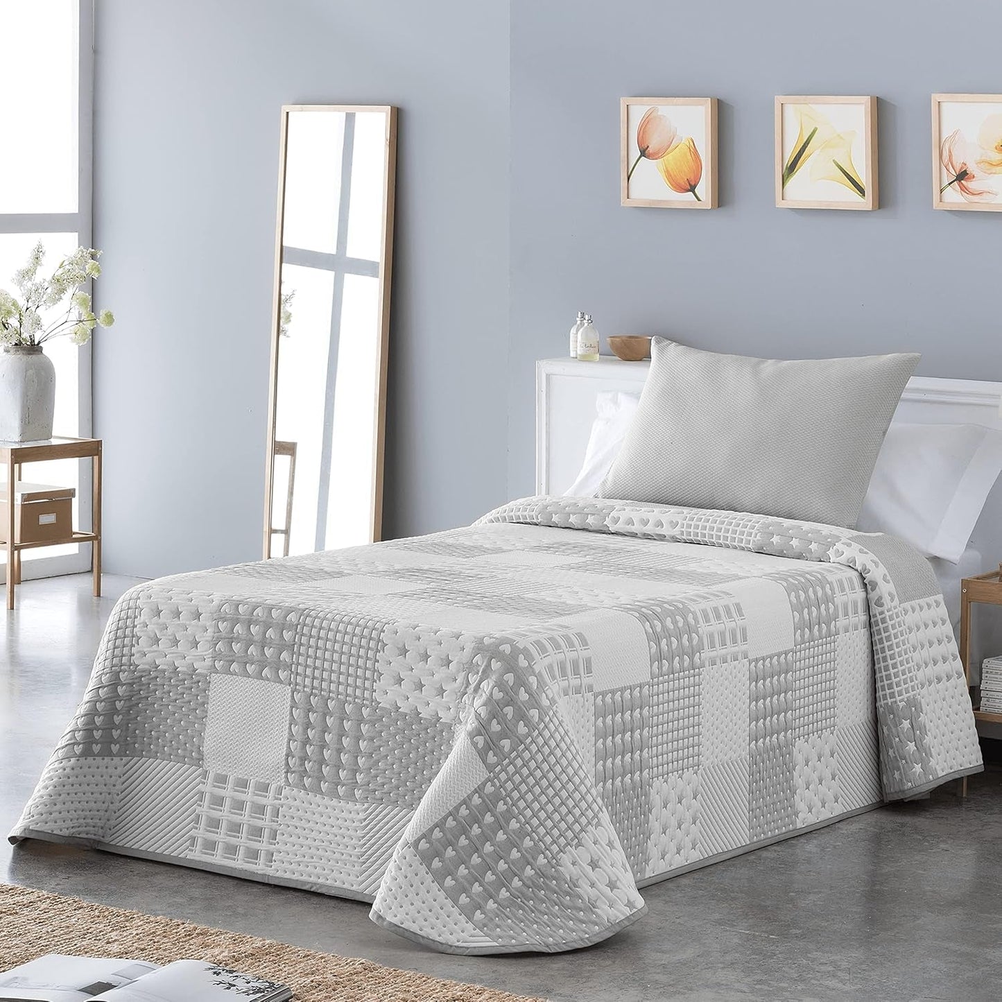 Colcha Sofia 21 light Para camas de matrimonio de 180 y 200 cm, Colcha Para camas de 180 y 200 cm, Camas y Mantas Gris Besuche den VIALMAN-Store Cama Gris 180: 270Cm X 270Cm