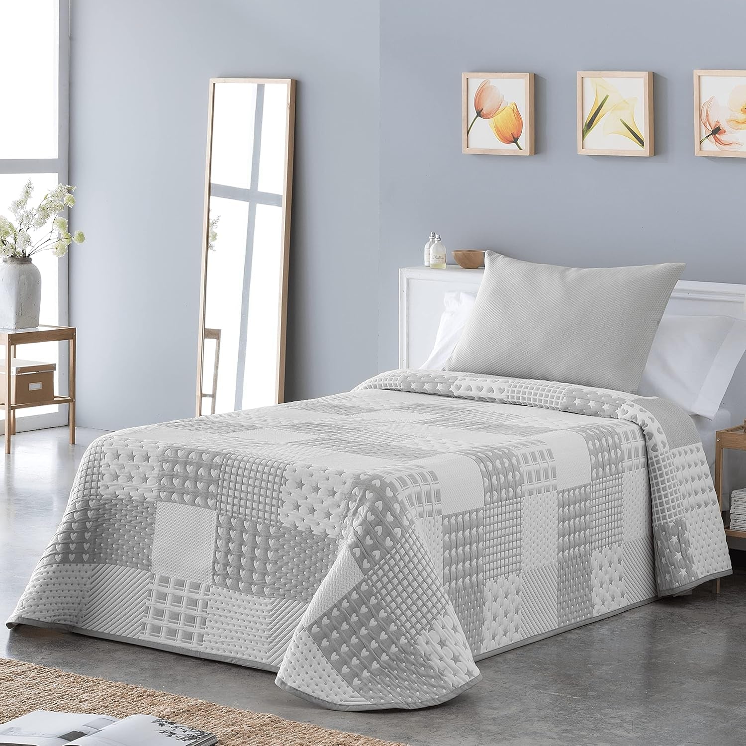 Colcha Sofia 21 light Para camas de matrimonio de 180 y 200 cm, Colcha Para camas de 180 y 200 cm, Camas y Mantas Gris Besuche den VIALMAN-Store Cama Gris 180: 270Cm X 270Cm