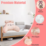Almohada de lectura, almohada de cama, almohada de espalda extra grande para adultos de 70 x 50 cm para leer con rollo de cuello desmontable y brazo de apoyo, cómoda almohada de lectura para cama y sofá (rosa, extra grande)