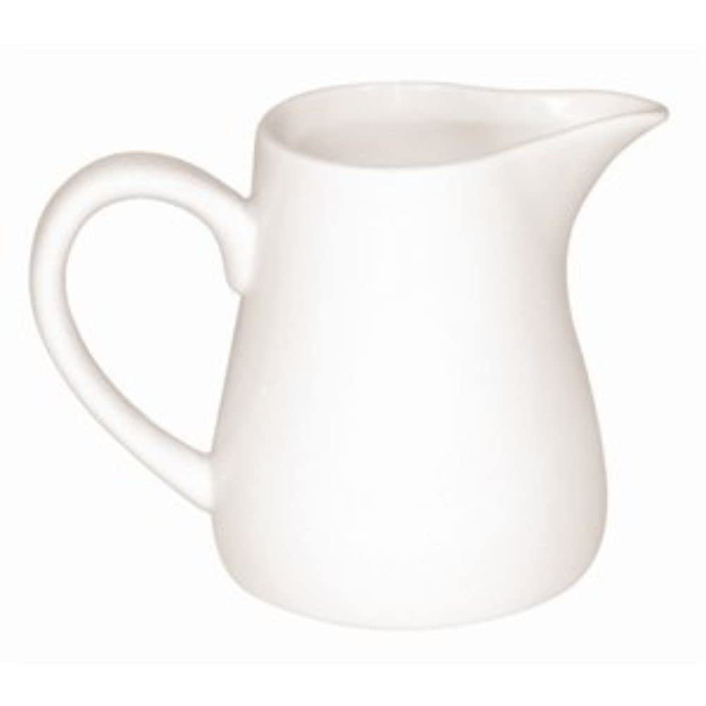 Olympia Whiteware Servierkannen 170 ml/6 oz (paquete de 6), weisses Porzellan - Kanne mit Henkel, ideal para Milch, Sahne, Vanillepudding, Soßen, Bratensoße - spülmaschinen- und mikrowellengeeignet, Café-Restaurant-Hausgebrauch, U819