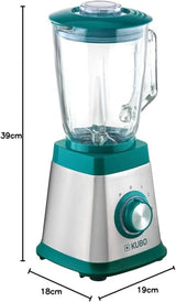 Batidora de cristal, 1000 W, 4 Geschwindigkeiten, 1,5 L, 6 Klingen Aus Edelstahl, Eiswürfelfunktion Kitchen Naty Shop