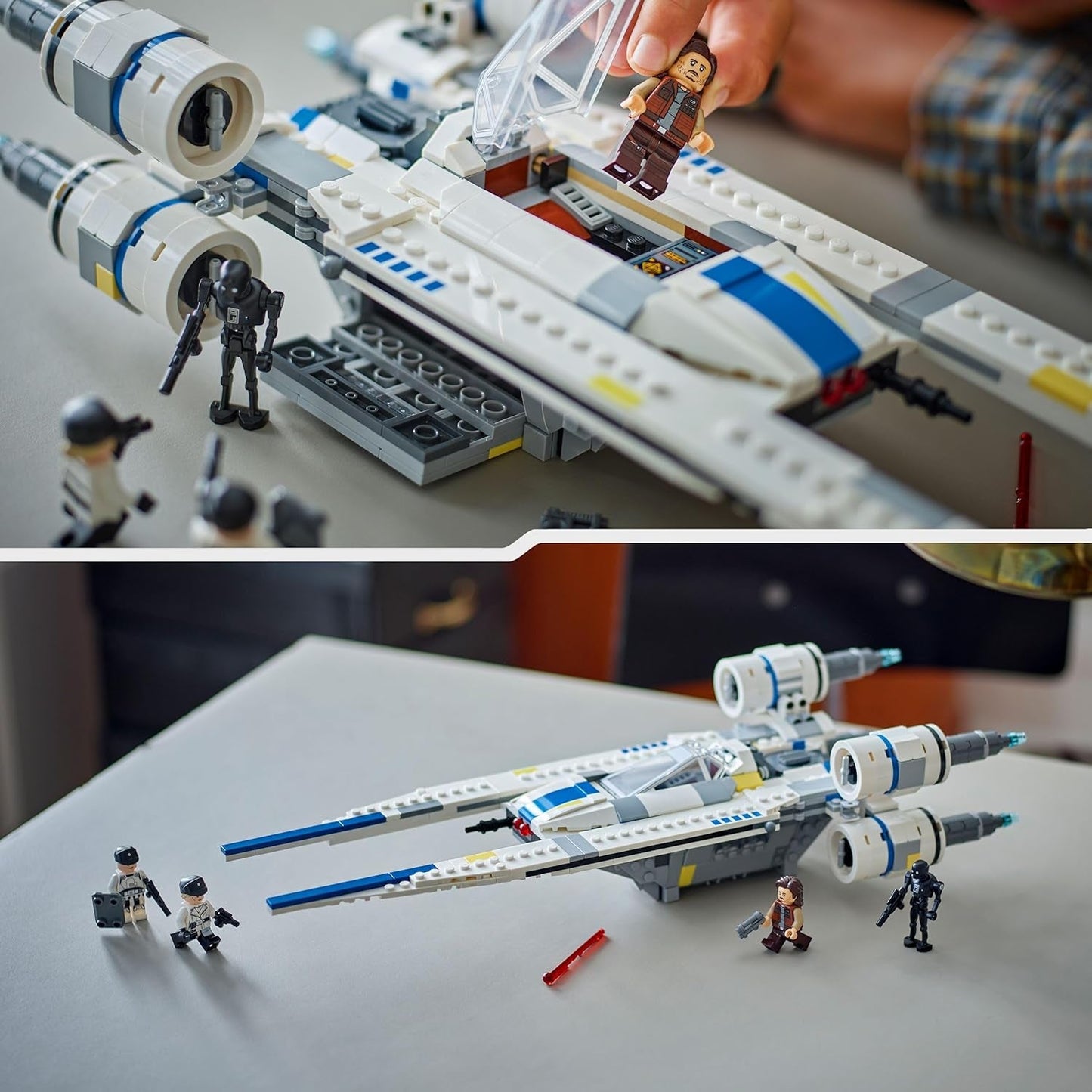 LEGO Star Wars 75399 Rebel U-Wing Starfighter - Juguete con función de ala oscilante y 3 minifiguras, incluidas Cassian Andor y la figura del droide K-2SO - Regalo para niños mayores de 8 años y fanáticos de Andor, temporada 2 Juegos de construcción Beuche den LEGO-Store