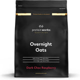 Avena nocturna con proteínas | Chocolate negro y frambuesa | Desayuno rico en proteínas | Merienda baja en azúcar | Avena con IG bajo | 500g