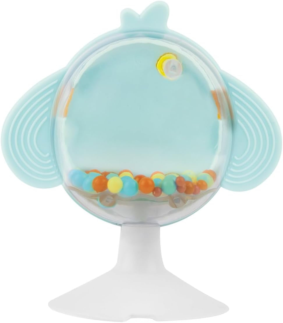 Chicco set regalo comida Dou Dou, set babero, trona de juguete con ventosa en forma de simpático pollo, con dos sonajeros de colores, fácil de coger a partir de 6 meses Juguetes Bebé Naty Shop