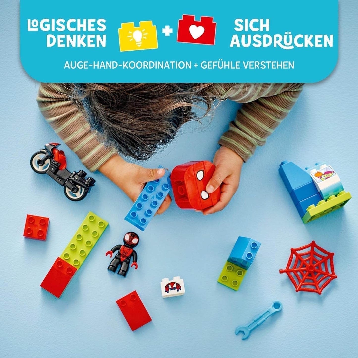 LEGO DUPLO Marvel Spins Motorcycle Adventure, set de juego de fantasía para la serie de televisión Spidey y sus súper amigos, juguete educativo para construir y reconstruir para niños a partir de 2 años 10424 Juegos de construcción Besuche den LEGO-Store