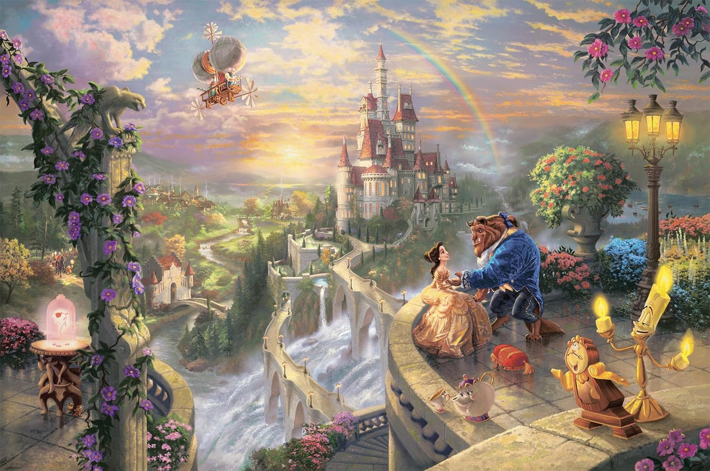 Schmidt Spiele Puzzle 59475 - Thomas Kinkade, Disney La Bella y la Bestia, puzzle 1.000 piezas [Exclusivo en Amazon] Puzzle Naty Shop