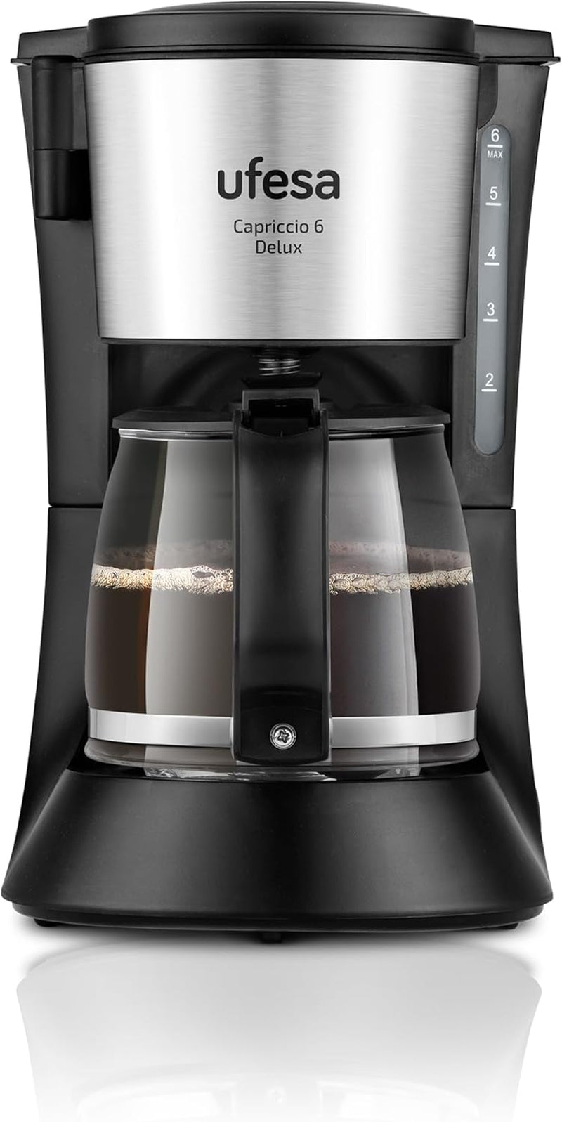 Ufesa CG7114 Cafetera de filtro Capriccio, 6 tazas, 600W, jarra 0,6L, sistema antigoteo, apagado automático, azul