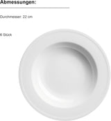 MÄSER Arlona vajilla de porcelana para 6 personas de 18 piezas, atemporal y elegante, blanco