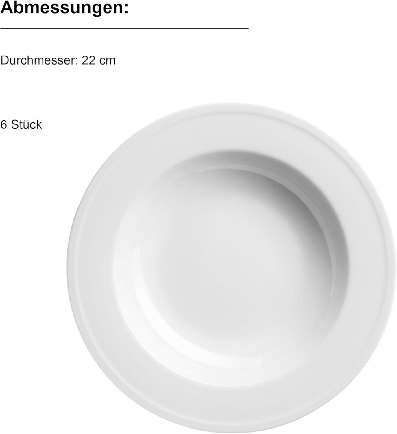 MÄSER Arlona vajilla de porcelana para 6 personas de 18 piezas, atemporal y elegante, blanco