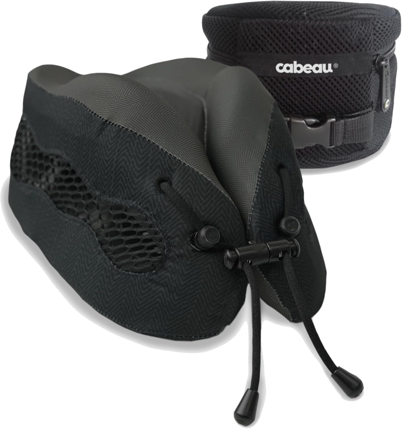 Cabeau Cool Almohada de viaje de larga distancia – Evolution Cool – Espuma viscoelástica con ventilación – Compacta con estuche de transporte (rojo)
