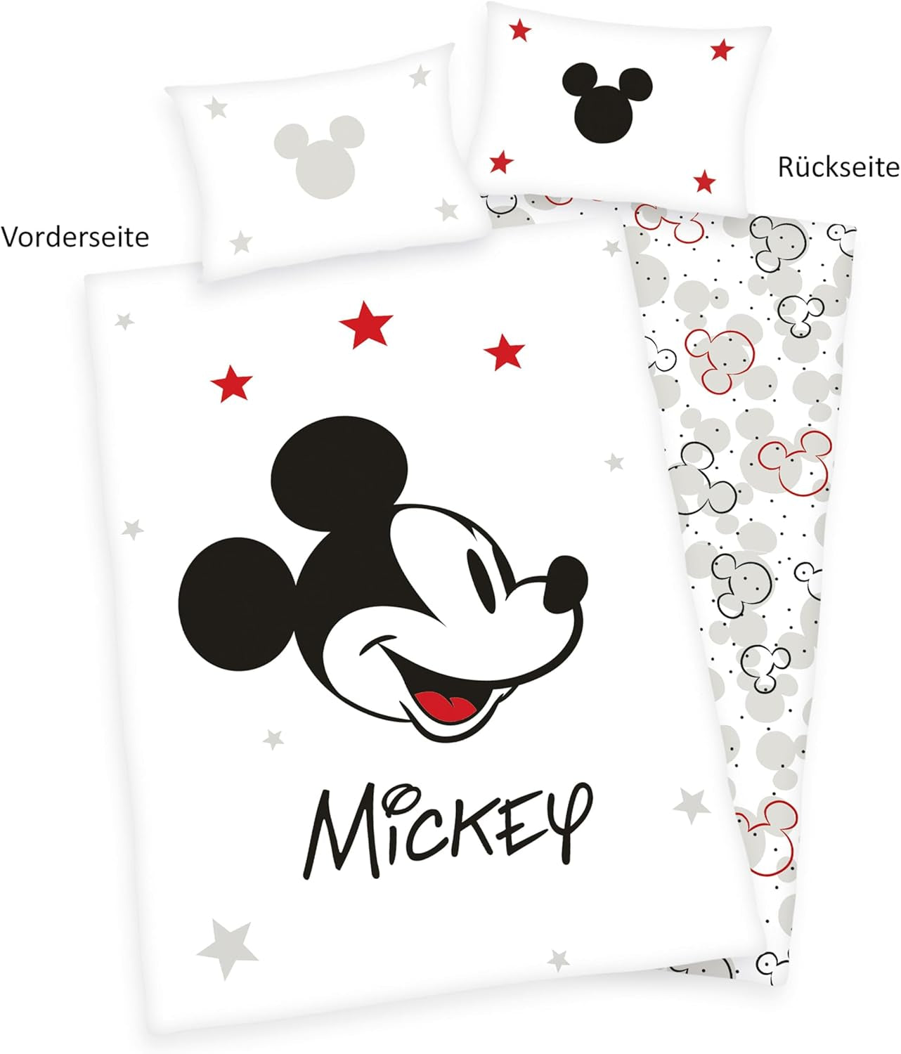 Ropa de cama Mickey Mouse, reversible, 100% algodón Ropa de cama - infantil Naty Shop