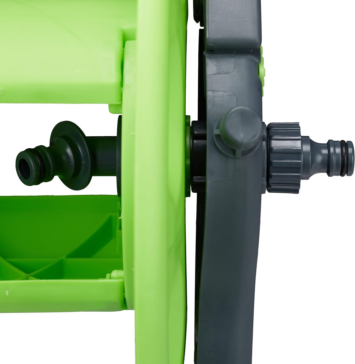 Relaxdays Carro portamangueras 45m 1/2" Enrollador de mangueras de agua Jardín 82,5 x 43 x 34cm Gris-Verde