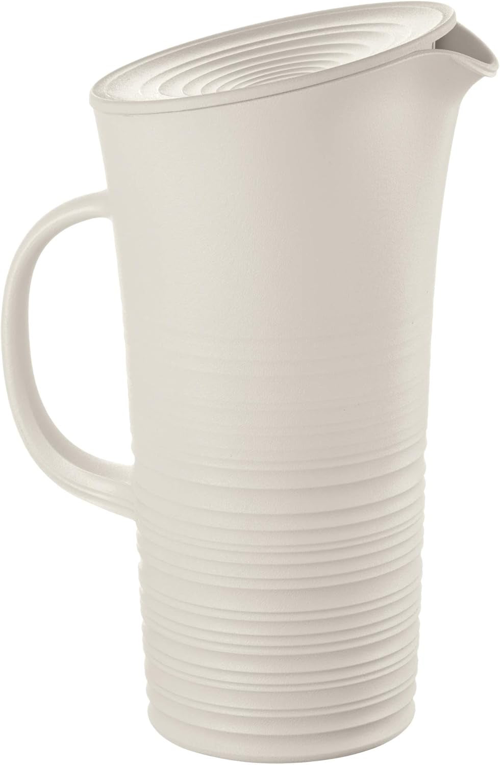 Guzzini - Tierra, Jarra con Tapa - Blanco Leche, 18,7 x 13,4 x 10 x h26,9 cm | 1800 cc - 181701156, blanco