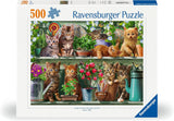 Ravensburger Puzzle 12000205 - Katzen Im Regal - Puzzle de 500 piezas para adultos y niños mayores de 10 años, puzzle de animales con motivo de gato Puzzle Naty Shop