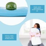 Almohada de espuma Genius Eazzzy 40X80 Cm altura 10Cm - Almohada de apoyo para el cuello con 2 grados de dureza + espuma de gel refrescante - Almohada para dormir de lado, boca arriba y boca abajo contra el dolor de cuello, almohadas estándar de poliéster Naty Shop