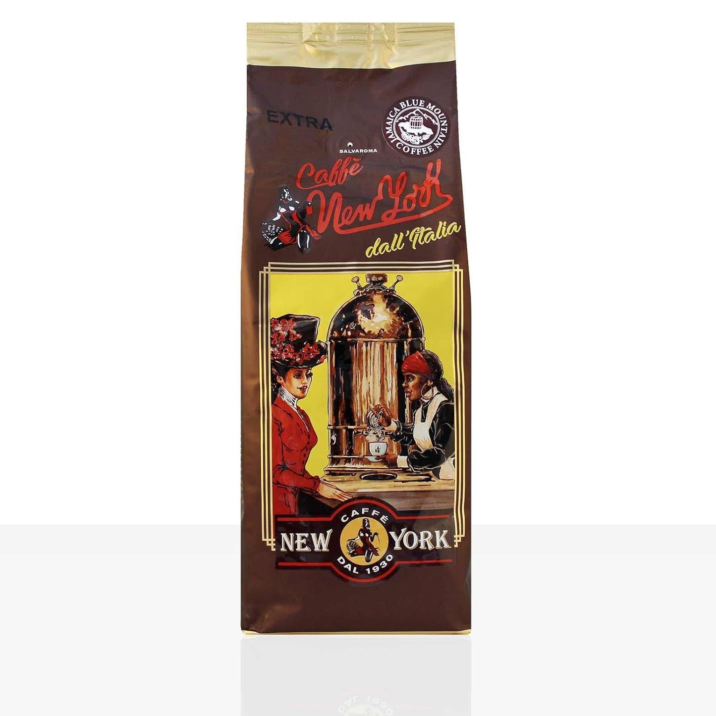 New York Caffe Extra 12 granos de café x 1 kg, 100% Arábica con Jamaica Blue Mountain