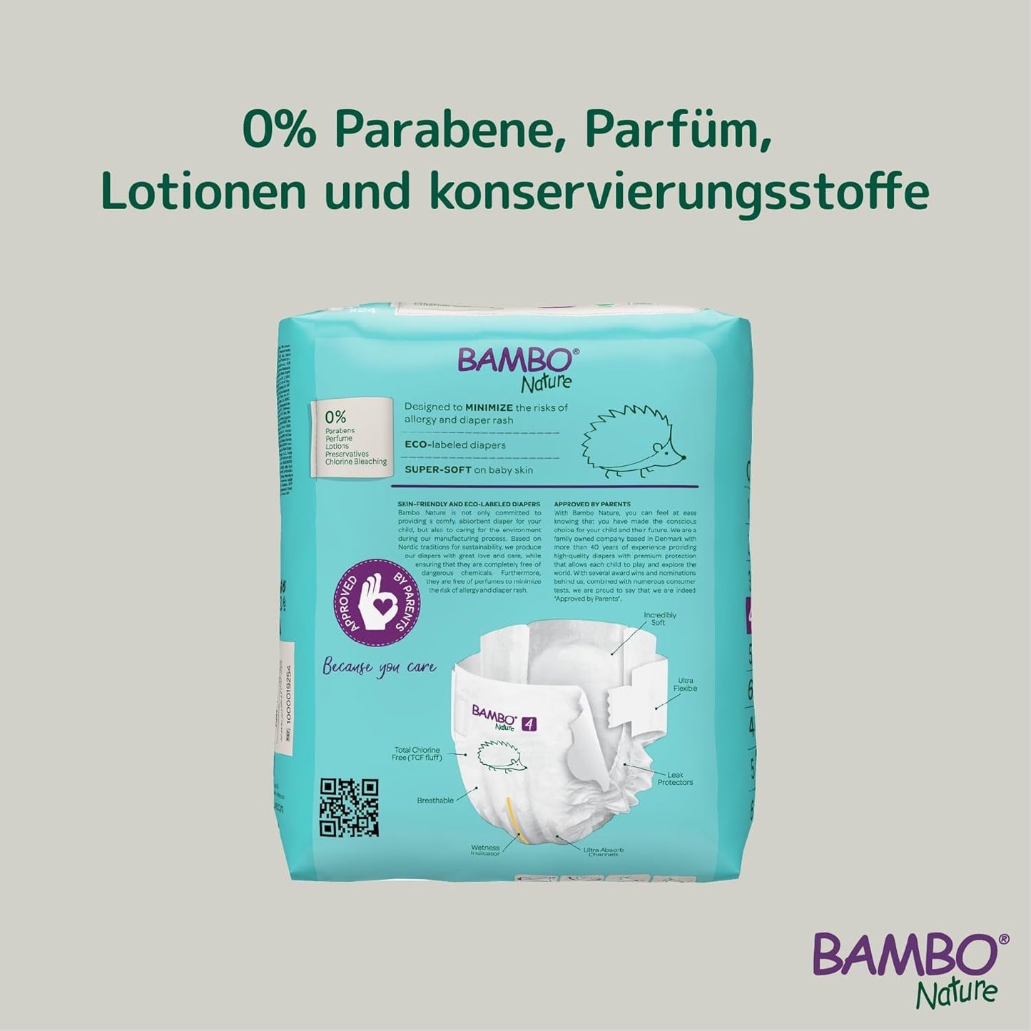 Pañales Bambo Nature para Bebé, Talla 4 (7-14 kg), 144 uds, Caja Mensual | Pañales Premium con protección mejorada contra fugas | Máxima comodidad y libertad para niños activos | Pañales testados dermatológicamente