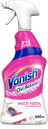 Vanish Oxi Action Multi - Spray Quitamanchas Textiles - 660 ml - Detergente textil para alfombras y tapizados - contra la suciedad y el olor a orina Naty Shop