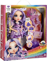 Muñeca Rainbow High Fashion con Slime y Mascota - Morado - Muñeca Glitter 28 cm con Slime Glitter, Mascota Mágica y Accesorios de Moda - Juguete para Niños - Ideal para 4-12 Años