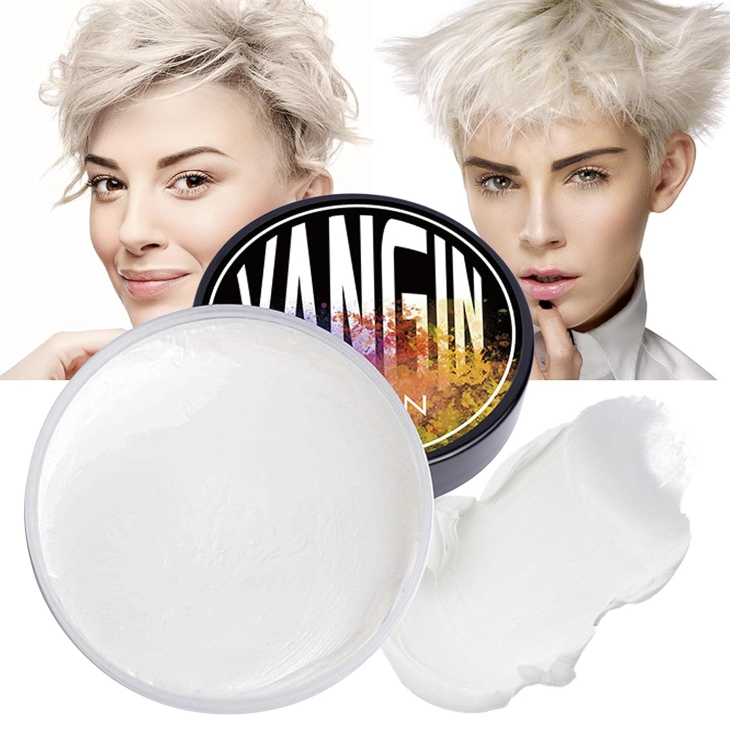 Tinte para el cabello temporal verde, tono de cabello para peinar para hombres y mujeres, pomada para el cabello natural, cera para tinte para el cabello para fiestas, cosplay y Halloween, Navidad, tinte para el cabello temporal en crema (100 g, verde) Naty Shop Tinte para el cabello blanco 1 G (1 paquete)
