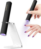 Denabuty Lámpara UV para Esmalte de Uñas de Gel, Mini Lámpara LED U V para Reemplazo de Uñas con Soporte Tragbare Pequeña Lámpara de Uñas UV para Esmalte de Uñas de Gel, para Aushärten Von Nagelkleber y Nail Tips Blanco
