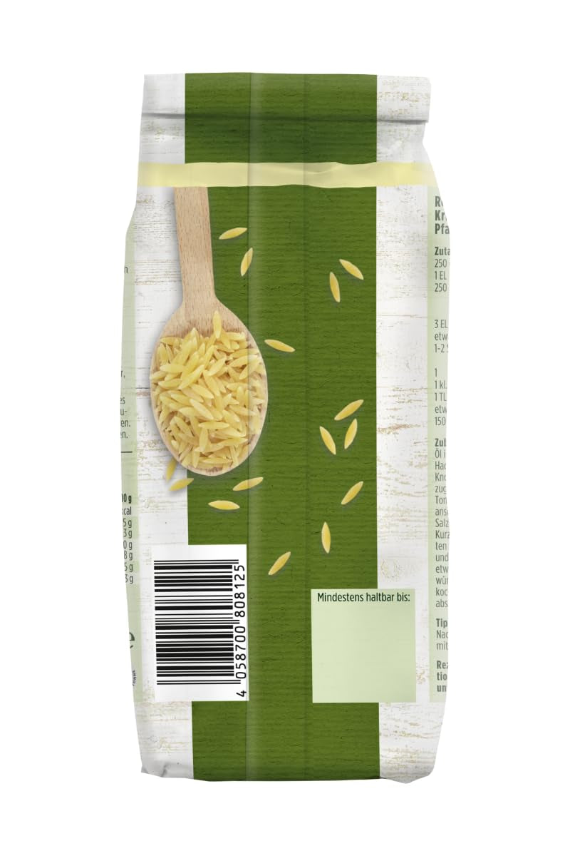 - Kritharaki Nudeln (Reisnudeln/Risoni/Orzo) | Griechische Nudelspezialität aus Hartweizengrieß | 500 gramos en bolsa