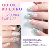 Makartt Poly Nail Extension Gel - 50 ML Extension Builder Acrylic Poly Nägel Aufbaugel Extender Gel Für Gelnägel Für Nagelverlängerung, Nagelstärkung, Nail Art Dekoration(Transparente)