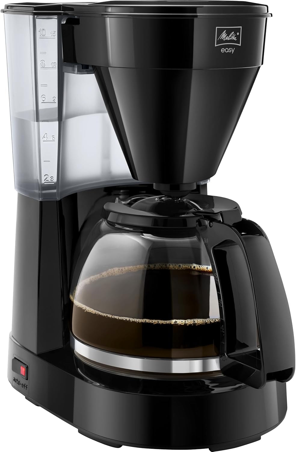 Melitta Easy – Cafetera espresso con filtro y jarra de cristal, para hasta 10 tazas de café, negra