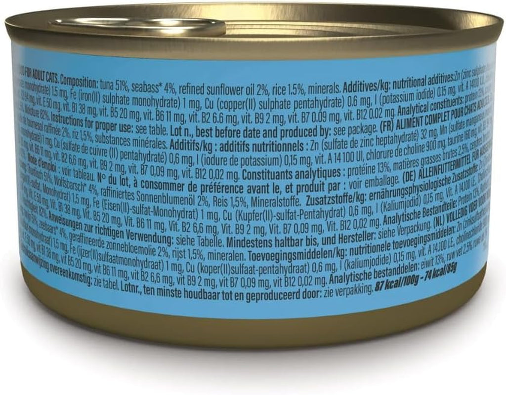 Atún Rojo en Gelatina, Alimento Húmedo Completo para Gatos, Enlatado, con Vitaminas Añadidas, 100% Natural, 6 x 85g