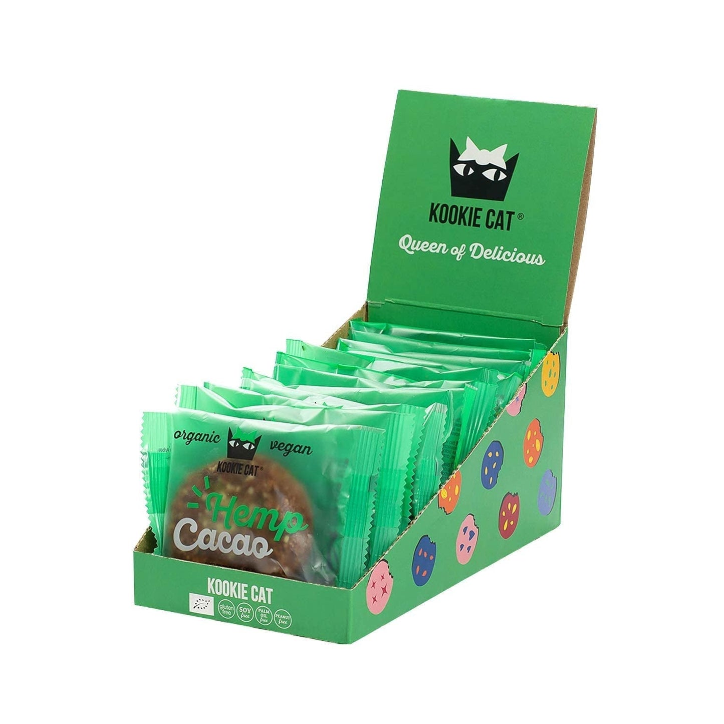 Semillas de cáñamo y cacao - Galletas de avena y anacardo orgánicas, sin gluten, veganas y envueltas individualmente - Paquete múltiple de 12 x 50 g