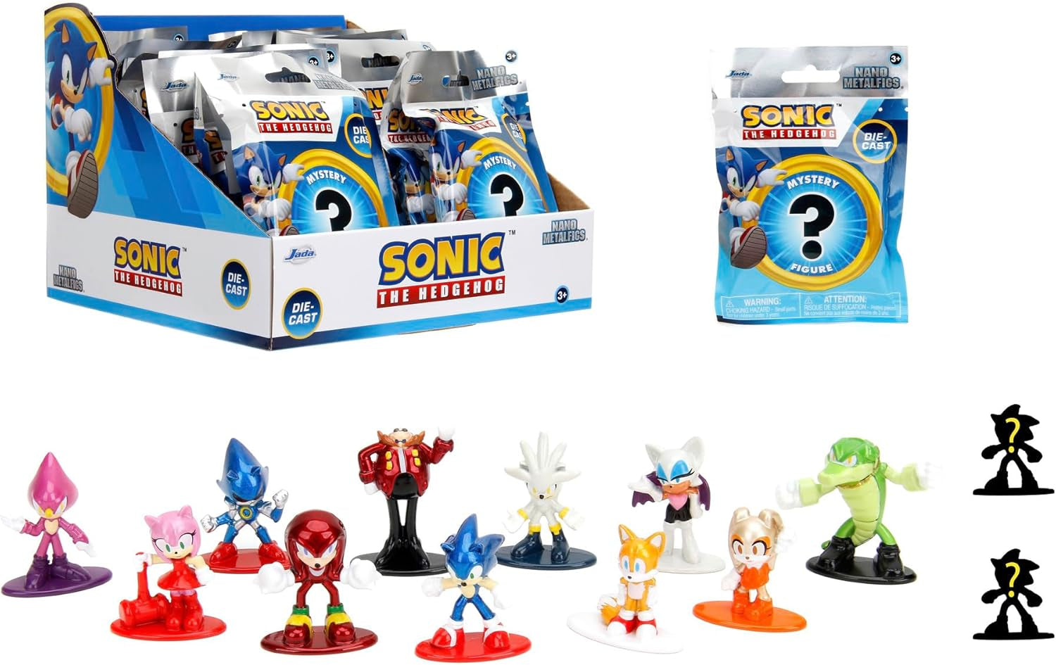 Jada Toys Figura Sonic the Hedgehog (1X Figura Misteriosa en Blind Pack) - 1 Figura Coleccionable Sorpresa de 13 Figuras Sonic, Figura Nano Metal (Aprox. 4 Cm) Para Niños y Fans A Partir de 3 Años, Figuras de Acción Wave 1 Naty Shop