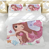 Ropa de cama infantil, varias medidas y varios personajes animados Ropa de cama infantil Naty Shop Sirena (modelo 6) 200X200Cm+80X80Cm